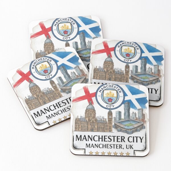 Item preview, Manchester City Skyline Round Badge Crest Art designed and sold by annaarthk.