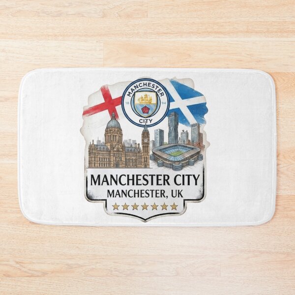 Item preview, Manchester City Skyline Round Badge Crest Art designed and sold by annaarthk.