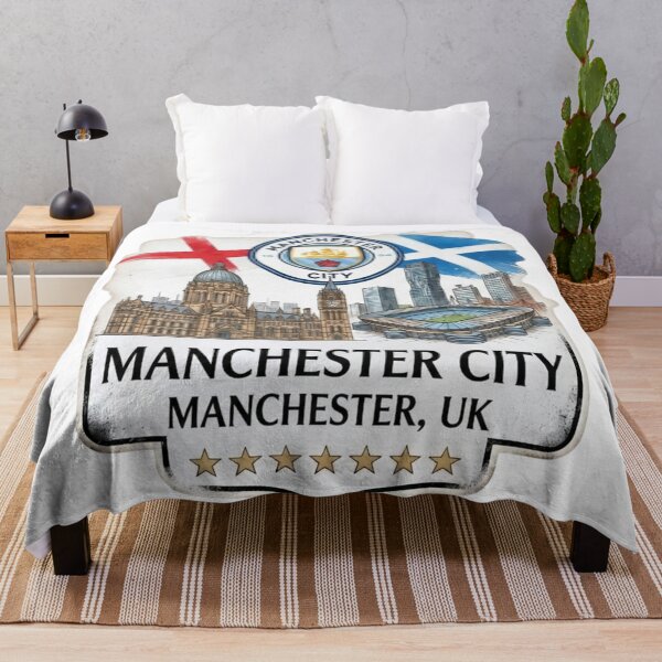 Item preview, Manchester City Skyline Round Badge Crest Art designed and sold by annaarthk.