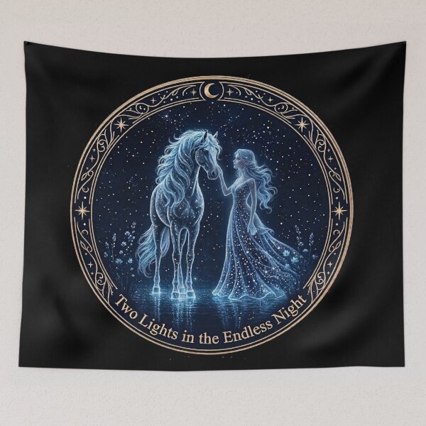 Item preview, Two lights in the endless night - Heavenly Horse & Woman designed and sold by thirtyonestars.