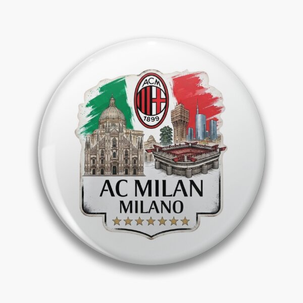 Artikelvorschau, AC Mailand Italien Flagge Skyline Fußballwappen entworfen und verkauft von annaarthk.
