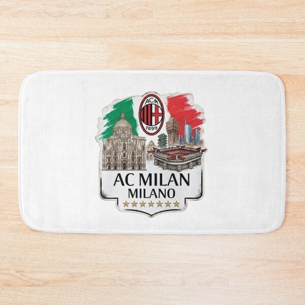 Item preview, AC Milan Italia Flag Skyline Football Crest designed and sold by annaarthk.