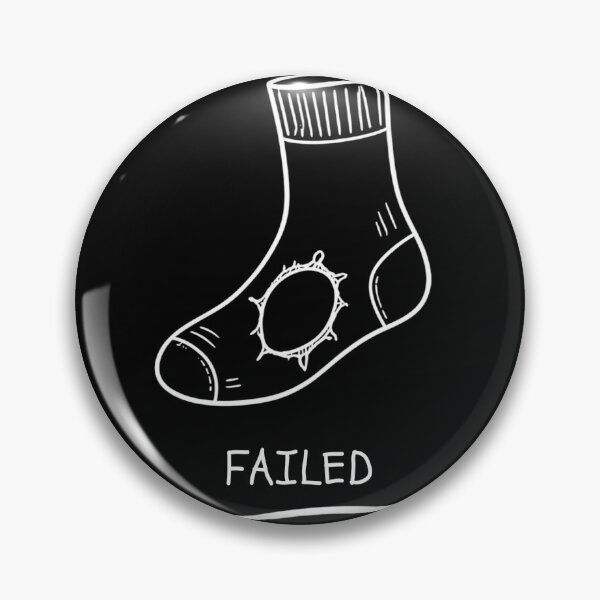 Item preview, Failed Sock Funny Minimalist Black and White Cartoon – Hole in Sock Humor designed and sold by SakuraHQ.