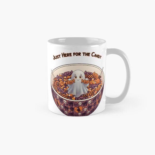 Item preview, Cute Halloween Ghost in Candy Bowl designed and sold by GuildedWordGraphics.