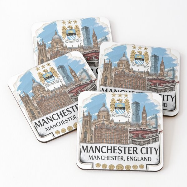Item preview, Manchester City Skyline Vintage Eagle Football Crest designed and sold by annaarthk.