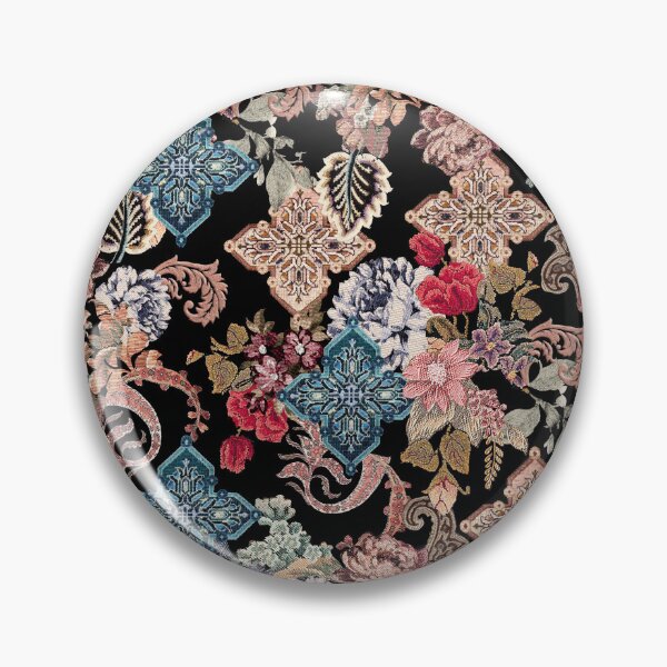Item preview, Midnight Garden: Victorian Needlepoint & Teal Cross Motif designed and sold by EK EXCLUSIVE.