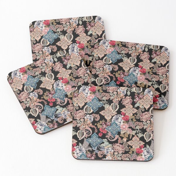 Item preview, Midnight Garden: Victorian Needlepoint & Teal Cross Motif designed and sold by EK EXCLUSIVE.