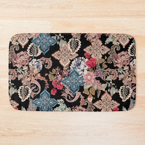 Item preview, Midnight Garden: Victorian Needlepoint & Teal Cross Motif designed and sold by EK EXCLUSIVE.