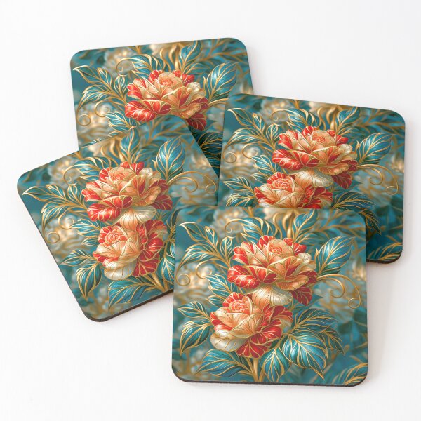 Item preview, Red and Gold  Roses Botanical Art designed and sold by MargaretWiktor.
