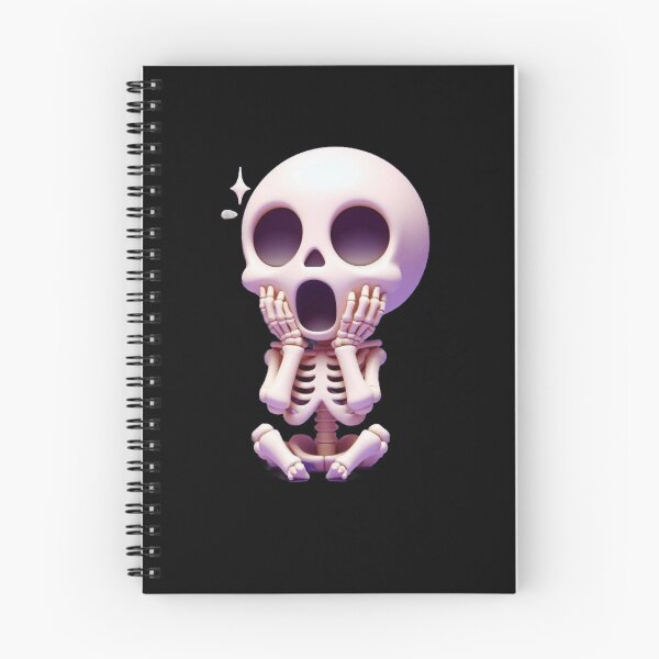 Item preview, Cute Shocked Skeleton Screaming Kawaii 3D Skull designed and sold by GrimNest.