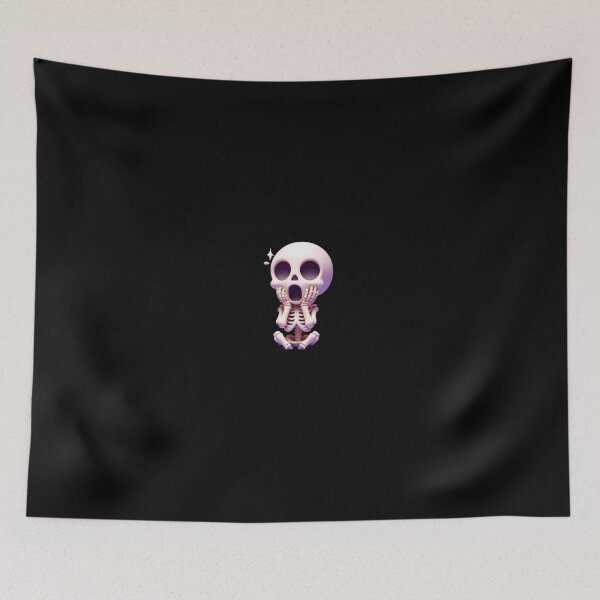 Item preview, Cute Shocked Skeleton Screaming Kawaii 3D Skull designed and sold by GrimNest.