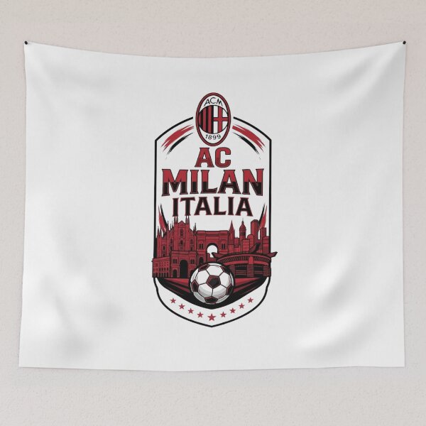 Aperçu de l'œuvre Écusson de l'AC Milan Italie Skyline de la ville créée et vendue par annaarthk.