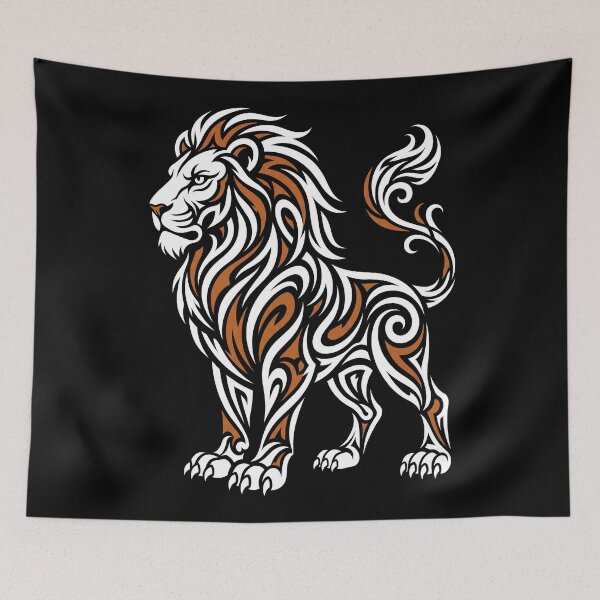 Item preview, Powerful Tribal Lion Tattoo Design designed and sold by UrbanPrts.