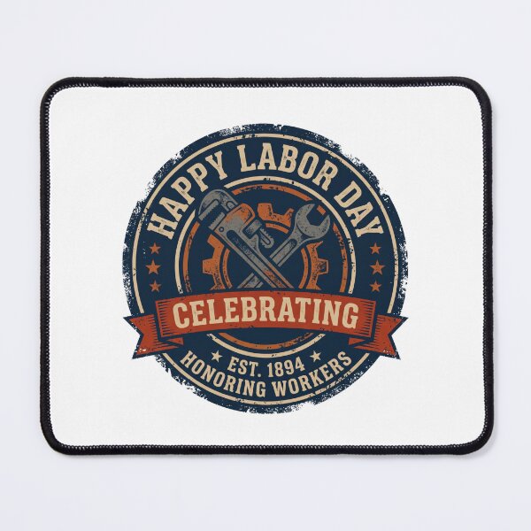 Item preview, Happy Labor Day Industrial Gear Wrench Emblem T-Shirt designed and sold by relso.
