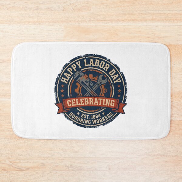 Item preview, Happy Labor Day Industrial Gear Wrench Emblem T-Shirt designed and sold by relso.