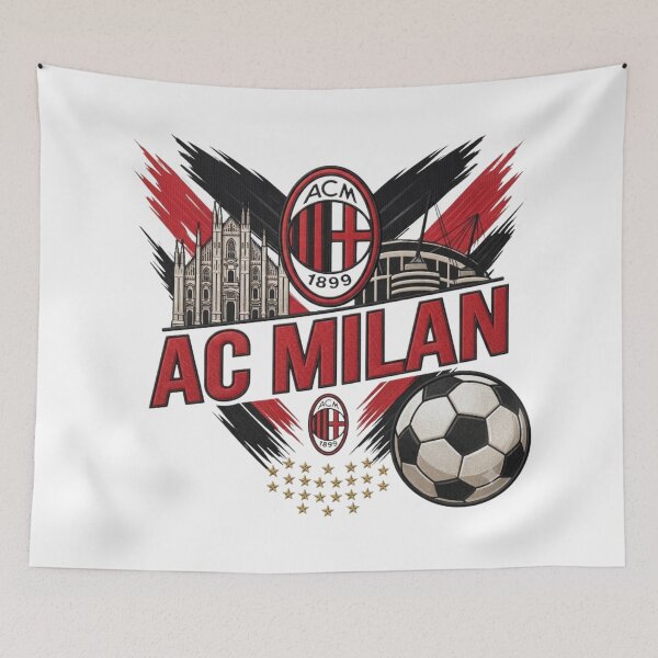 Aperçu de l'œuvre L'écusson du patrimoine du football de l'AC Milan Rossoneri créée et vendue par annaarthk.