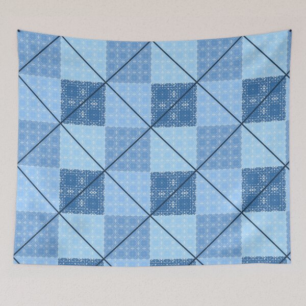 Item preview, Blue Tie Dye Plaid Grid designed and sold by PoeticRecipeST.