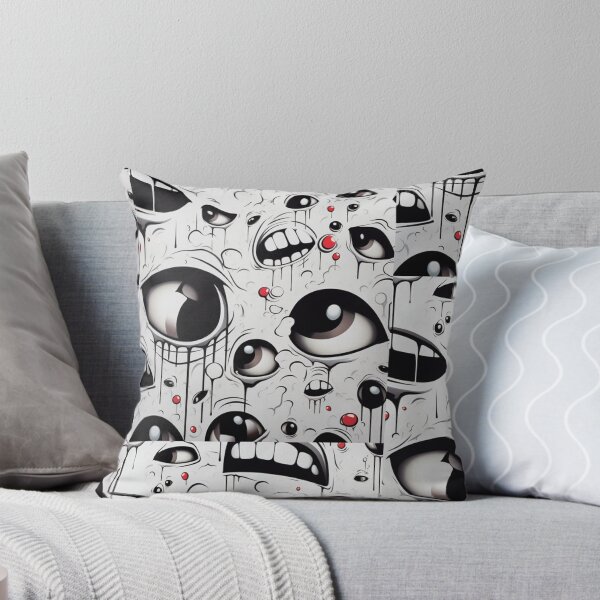Item preview, Trippy Eyes and Mouths Dripping Graffiti Seamless Pattern designed and sold by GrimNest.