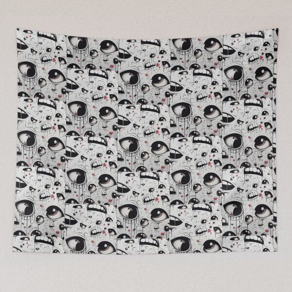 Item preview, Trippy Eyes and Mouths Dripping Graffiti Seamless Pattern designed and sold by GrimNest.