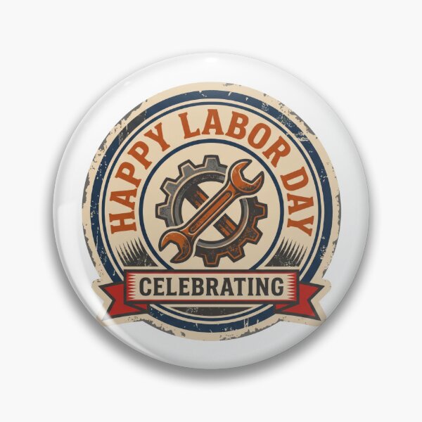 Item preview, Weathered Vintage Labor Day Badge - Gear and Wrench Tee designed and sold by relso.