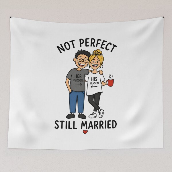 Item preview, Funny Married Couple Shirt – Not Perfect Still Married – Husband Wife Anniversary Gift designed and sold by Retroteez.