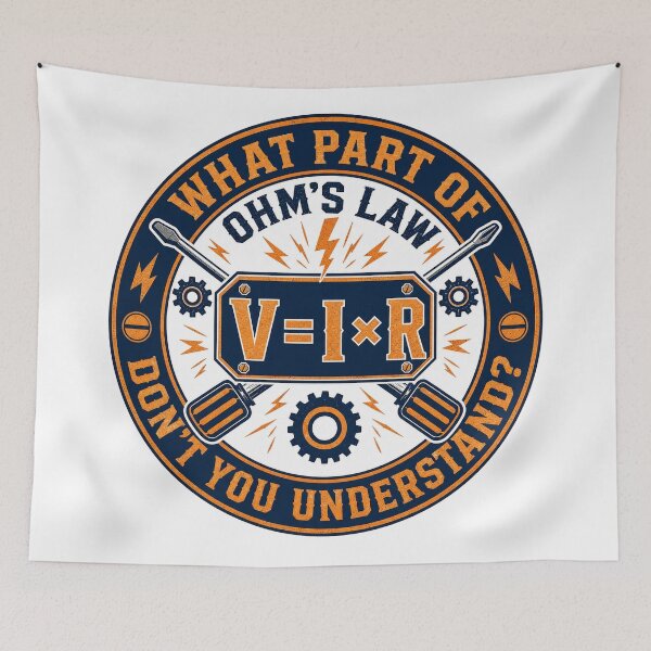 Item preview, What Part of Ohms Law Funny Electrician Emblem  designed and sold by BestCoolStuff.