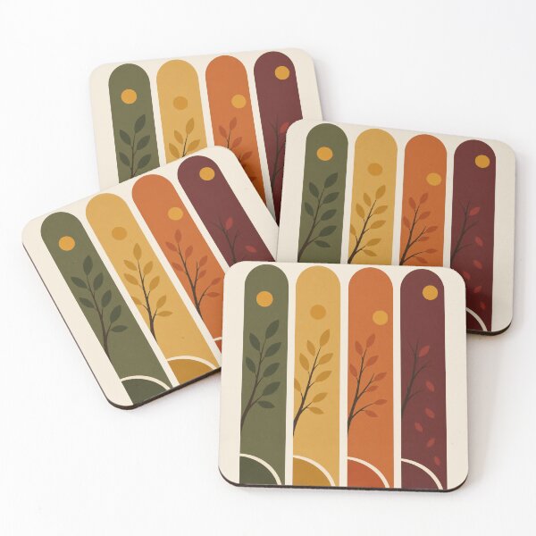 Item preview, Mid Century Autumn Art – Modern Botanical Fall Wall Print designed and sold by astersgraphics.