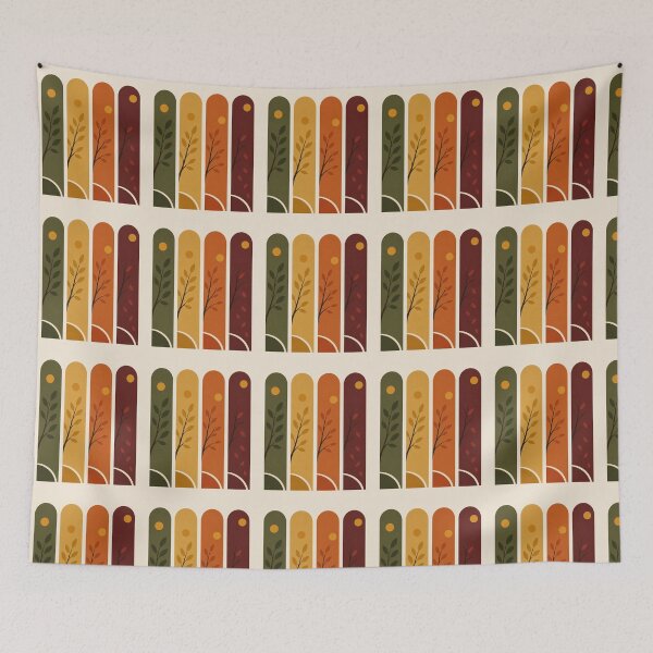 Item preview, Mid Century Autumn Art – Modern Botanical Fall Wall Print designed and sold by astersgraphics.