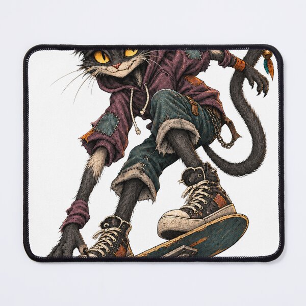 Item preview, Midnight Alley Skater – Three-Eyed Cat designed and sold by Tilichesymas.