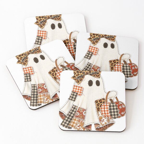 Item preview, Patchwork Ghost Pumpkin Leopard Bow Halloween Fall Cute  designed and sold by cretegracieuk.