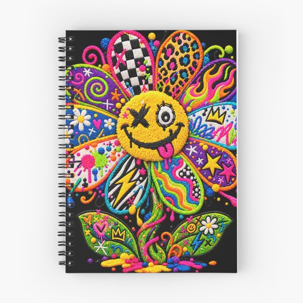 Item preview, Embroidered Graffiti Daisy – Colorful Smiley Flower Street Art designed and sold by Emoji Emblems.
