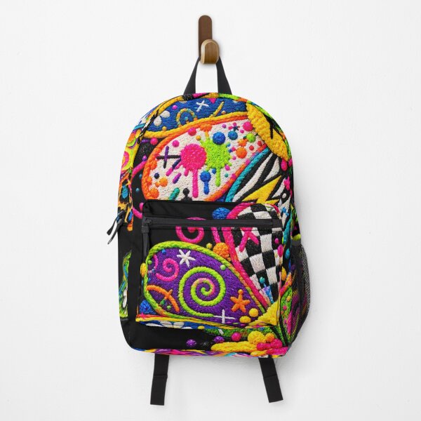 Item preview, Embroidered Graffiti Daisy – Colorful Smiley Flower Street Art designed and sold by Emoji Emblems.