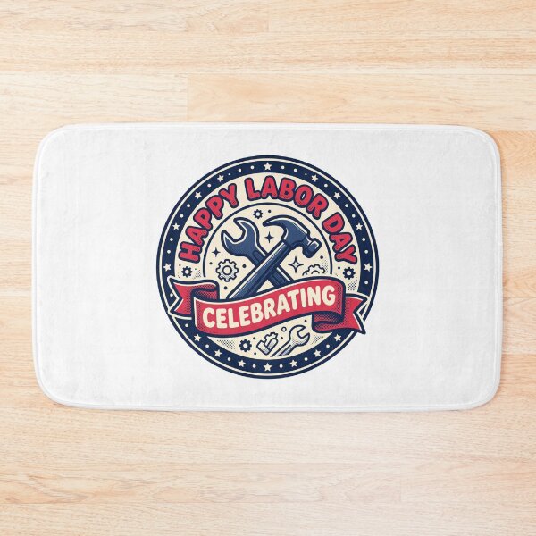 Item preview, Happy Labor Day Pop Art Badge - Retro Wrench Hammer Tee designed and sold by relso.