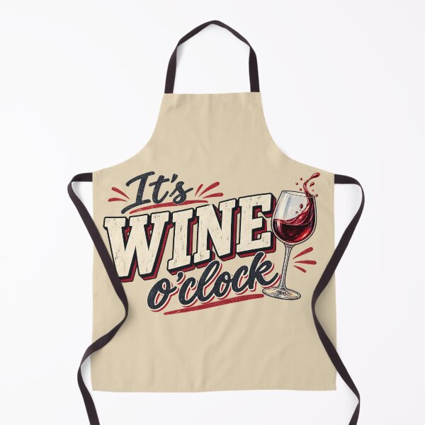 Item preview, It's Wine O'Clock Funny Retro Typography Graphic designed and sold by TheVibeBottle.