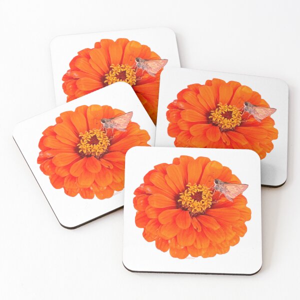 Item preview, Orange flower with moth designed and sold by Josephine Ethereal.