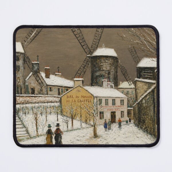 Item preview, Les Trois Moulins by Maurice Utrillo - Vintage Winter Village Painting for Parisian Art Collectors designed and sold by RickE.
