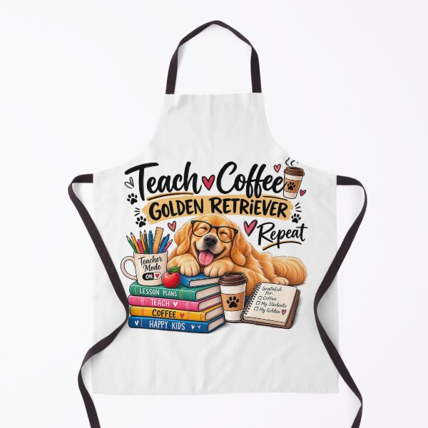 Item preview, Golden Retriever Teacher – Teach Coffee Repeat Funny Dog Gift designed and sold by FurryPrintLab-FurryPrintLabDesign.