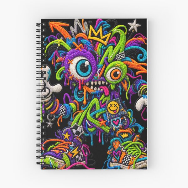 Item preview, Embroidered Graffiti Monster – Neon Street Art Creature designed and sold by Emoji Emblems.