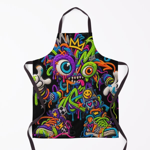 Item preview, Embroidered Graffiti Monster – Neon Street Art Creature designed and sold by Emoji Emblems.