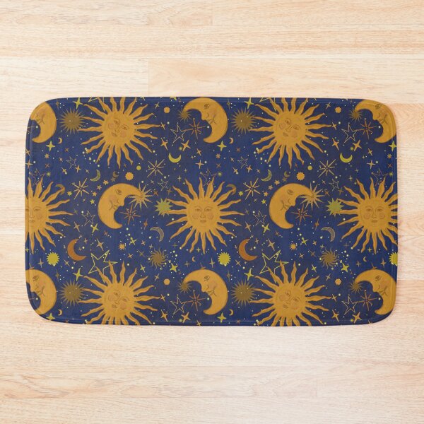 Item preview, Celestial Whimsigoth Sun Moon and Stars in Navy Blue designed and sold by YesterdayColl.