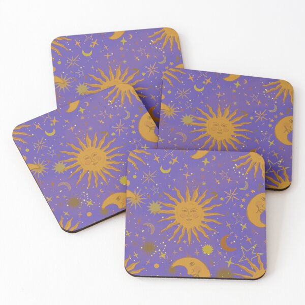 Item preview, Celestial Whimsigoth Sun Moon and Stars in Periwinkle Purple designed and sold by YesterdayColl.