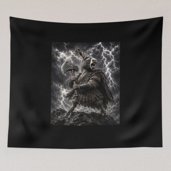 Item preview, Funny Donkey Warrior Battle Lightning Storm Art designed and sold by elderberry.