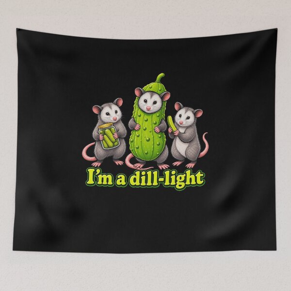 Item preview, Funny Pickle Opossum Cartoon Pun designed and sold by elderberry.