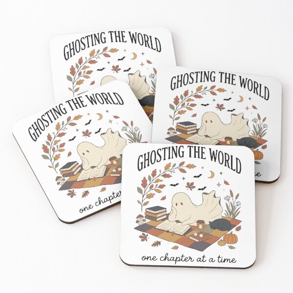 Item preview, Ghosting The World Cozy Bookish Halloween Reading Ghost designed and sold by FreshVibe Prints.