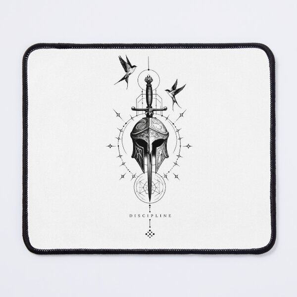 Item preview, Spartan Helmet Sword Sacred Geometry Discipline Tattoo designed and sold by RoyalDeluxGo.