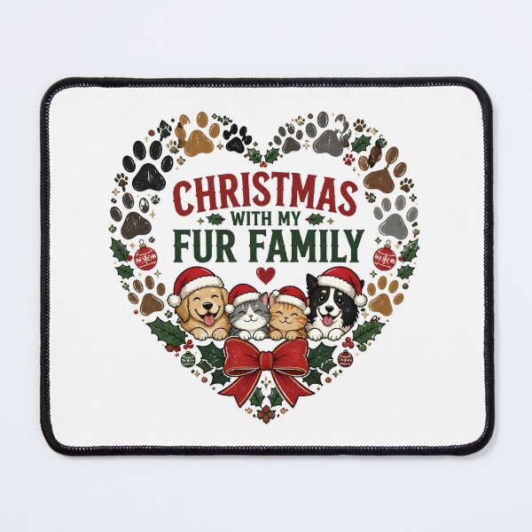 Item preview, Christmas With My Fur Family Paw Print Family Wreath Design designed and sold by OliviaHayesArt.