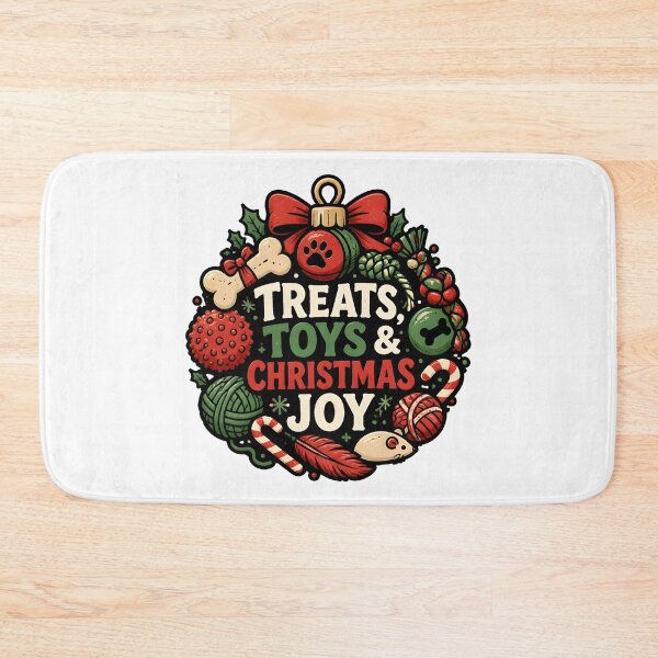 Item preview, Treats Toys and Christmas Joy Dog Cat Toy Ornament Design designed and sold by OliviaHayesArt.