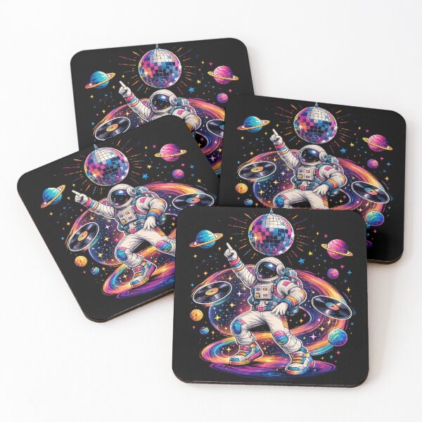 Item preview, Disco Astronaut Cosmic Dance Party – Rainbow Galaxy Retro Space Art designed and sold by builtforyou.
