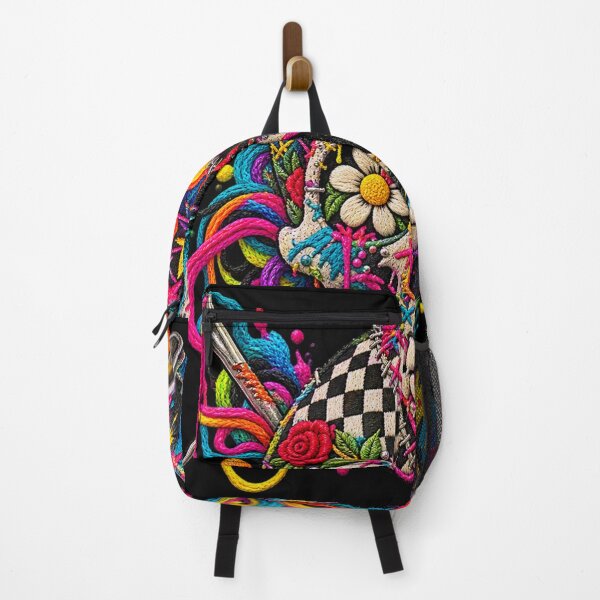 Item preview, Embroidered Graffiti Skull – Colorful Punk Street Art Skull designed and sold by Emoji Emblems.