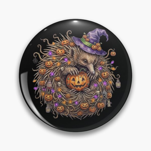 Item preview, Spooky Echidna Witch Tangle – Detailed Australian Halloween Art designed and sold by Wennebabs.
